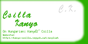 csilla kanyo business card